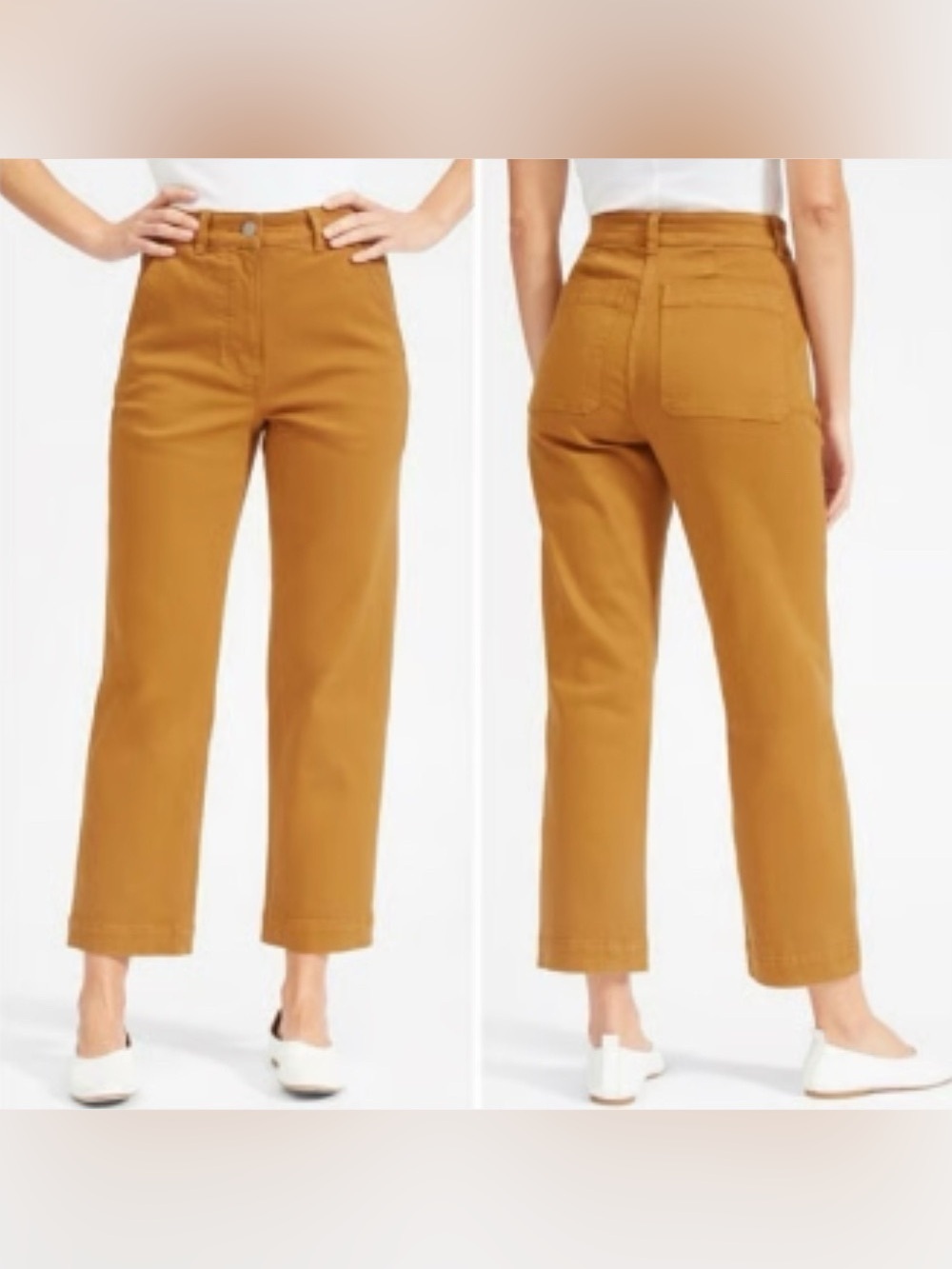 Everlane The Straight-Leg Crop Pants Size 6 Ochre Mustard Gold